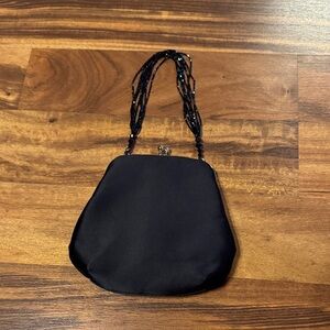 Talbots Black Beaded Clutch